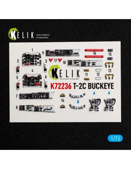 T-2C BUCKEYE - interior 3D decals for Wolfpack, 1/72 - Kelik K72236