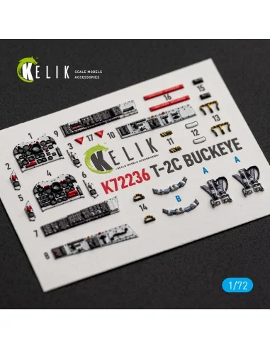 T-2C BUCKEYE - interior 3D decals for Wolfpack, 1/72 - Kelik K72236