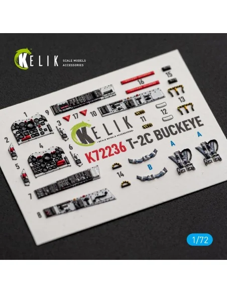 T-2C BUCKEYE - interior 3D decals for Wolfpack, 1/72 - Kelik K72236