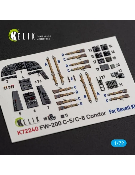 FW-200 C-5/C-8 - interior 3D decals for Revell, 1/72 - Kelik K72240