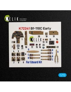 Bf-110C Early - interior 3D decals for Eduard, 1/72 - Kelik K72241