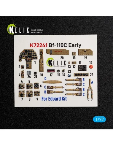Bf-110C Early - interior 3D decals for Eduard, 1/72 - Kelik K72241