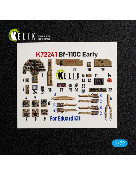 [NO_DESC] Bf-110C Early - interior 3D decals for Eduard, 1/72 - Kel...