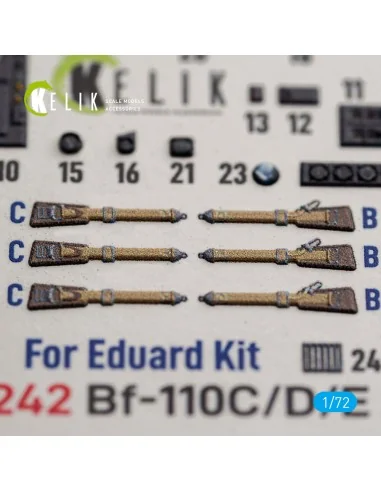 Bf-110C/D/E- interior 3D decals for Eduard, 1/72 - Kelik K72242
