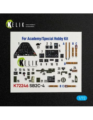 SB2C-4 - interior 3D decals for Academy / Special Hobby, 1/72 - Kel...