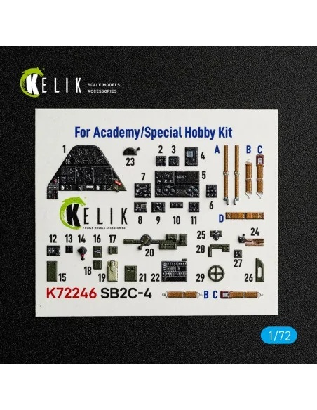 SB2C-4 - interior 3D decals for Academy / Special Hobby, 1/72 - Kel...