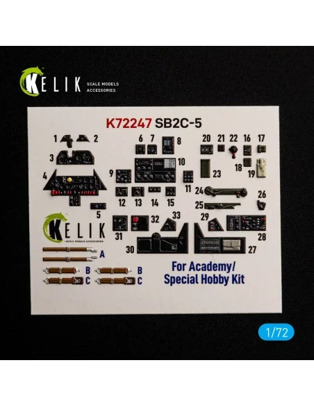 SB2C-5 - interior 3D decals for Academy / Special Hobby, 1/72 - Kel...