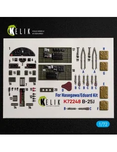 B-25J - interior 3D decals for Eduard, 1/72 - Kelik K72248