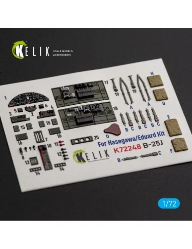 B-25J - interior 3D decals for Eduard, 1/72 - Kelik K72248