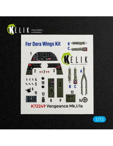 Vengeance Mk.I/Ia - interior 3D decals for Dora Wings, 1/72 - Kelik...