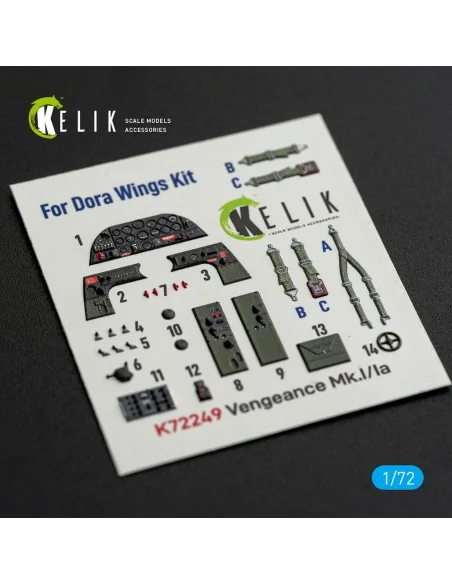 Vengeance Mk.I/Ia - interior 3D decals for Dora Wings, 1/72 - Kelik...