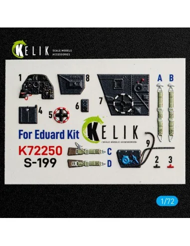 S-199 - interior 3D decals for Eduard, 1/72 - Kelik K72250