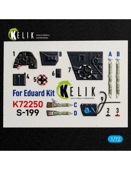 S-199 - interior 3D decals for Eduard, 1/72 - Kelik K72250