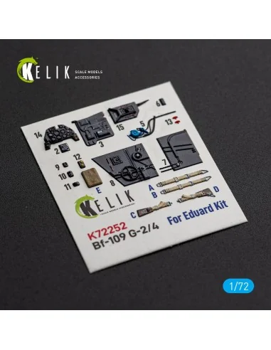 Bf-109 G-2/4 - interior 3D decals for Eduard, 1/72 - Kelik K72252