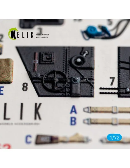 Bf-109 G-2/4 - interior 3D decals for Eduard, 1/72 - Kelik K72252