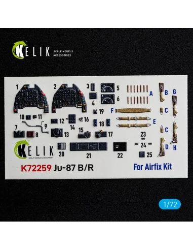 [NO_DESC] Ju-87 B/R - interior 3D decals for Airfix, 1/72 - Kelik K...