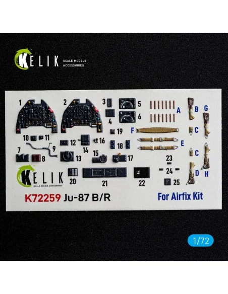 Ju-87 B/R - interior 3D decals for Airfix, 1/72 - Kelik K72259