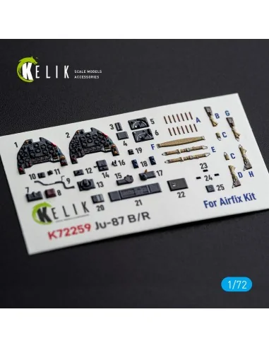 Ju-87 B/R - interior 3D decals for Airfix, 1/72 - Kelik K72259