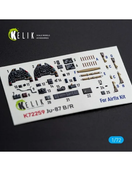 Ju-87 B/R - interior 3D decals for Airfix, 1/72 - Kelik K72259