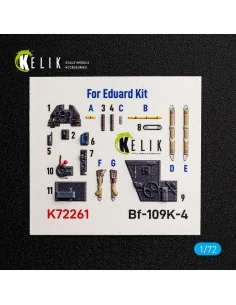 Bf-109K-4 - interior 3D decals for Eduard, 1/72 - Kelik K72261