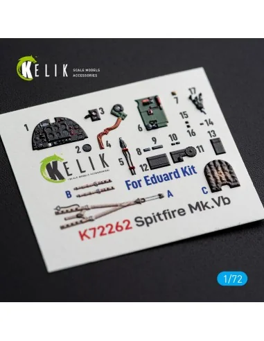 Spitfire Mk.Vb - interior 3D decals for Eduard, 1/72 - Kelik K72262