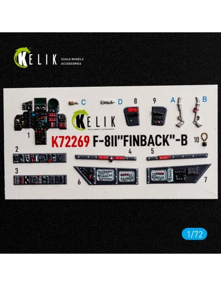 F-8II Finback-B - interior 3D decals for Trumpeter, 1/72 - Kelik K7...
