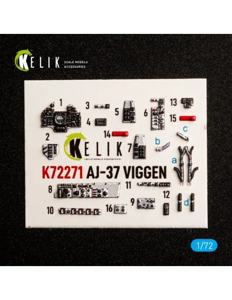 AJ-37 Viggen - interior 3D decals for Special Hobby, 1/72 - Kelik K...