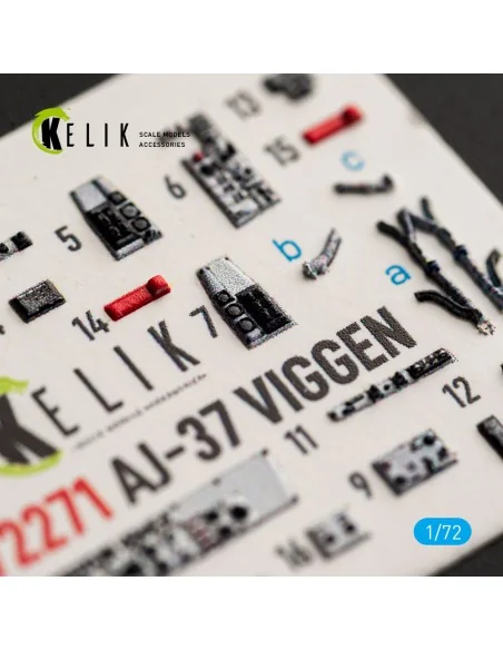 AJ-37 Viggen - interior 3D decals for Special Hobby, 1/72 - Kelik K...