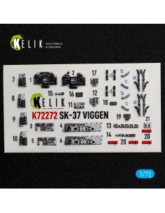 SK-37 Viggen - interior 3D decals for Special Hobby, 1/72 - Kelik K...