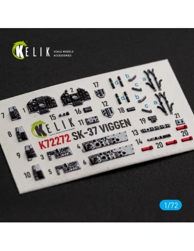 SK-37 Viggen - interior 3D decals for Special Hobby, 1/72 - Kelik K...