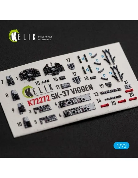 SK-37 Viggen - interior 3D decals for Special Hobby, 1/72 - Kelik K...