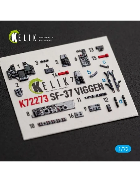 SF-37 Viggen - interior 3D decals for Special Hobby, 1/72 - Kelik K...