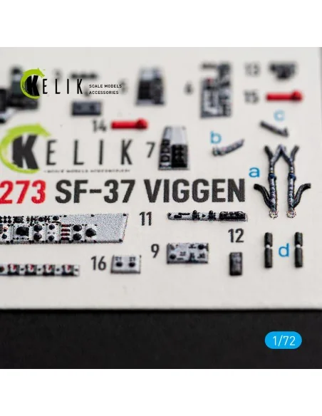 SF-37 Viggen - interior 3D decals for Special Hobby, 1/72 - Kelik K...