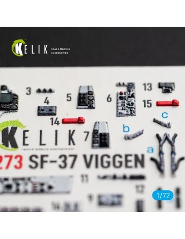 SF-37 Viggen - interior 3D decals for Special Hobby, 1/72 - Kelik K...