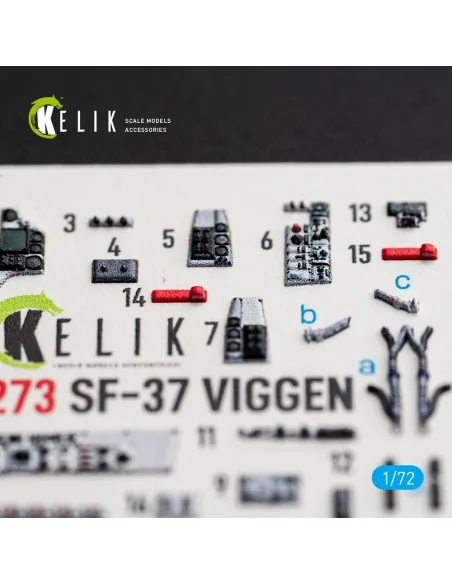 SF-37 Viggen - interior 3D decals for Special Hobby, 1/72 - Kelik K...