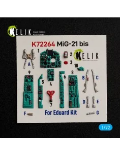 MiG-21 bis - interior 3D decals for Eduard, 1/72 - Kelik K72264