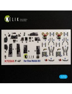 F-4F Phantom - interior 3D decals for FineMolds, 1/72 - Kelik K72265