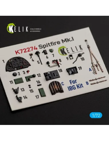 [NO_DESC] Spitfire Mk.I - interior 3D decals for IBG, 1/72 - Kelik ...