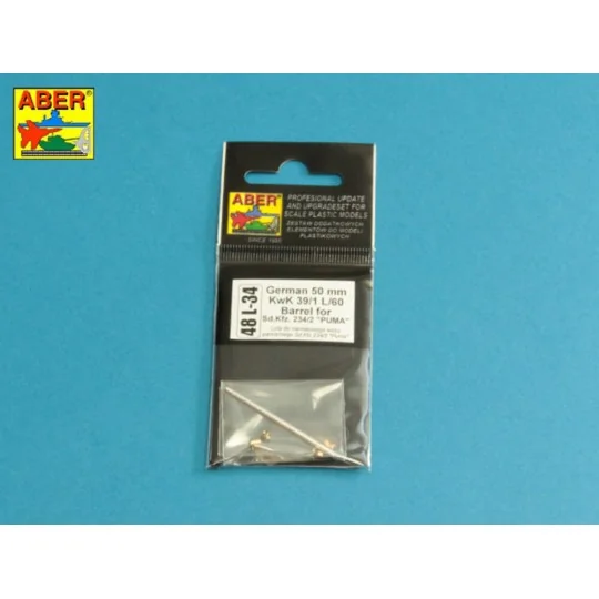 German 50mm KwK39/1 L/60 Barrel for Sd.Kfz.234/2 PUMA - Aber Models...