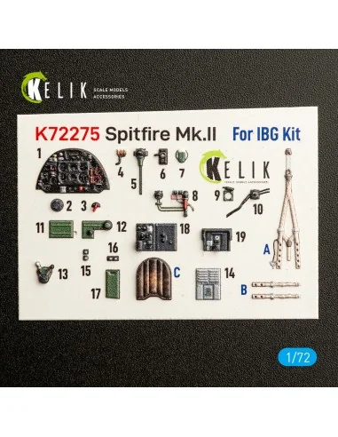 [NO_DESC] Spitfire Mk.II - interior 3D decals for IBG, 1/72 - Kelik...