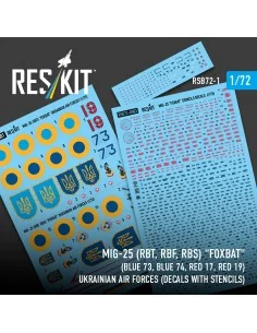 MiG-25RBT, RBF, RBS Foxbat (Blue 73, Blue 74, Red 17, Red 19) Ukrai...