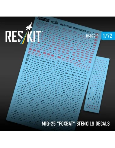 MiG-25 Foxbat Stencils Decals, 1/72 - ResKit Models RSB72-0003