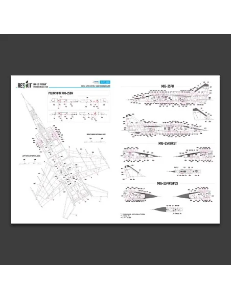 MiG-25 Foxbat Stencils Decals, 1/72 - ResKit Models RSB72-0003
