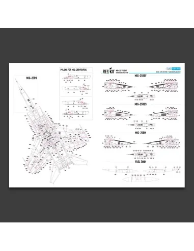 MiG-25 Foxbat Stencils Decals, 1/72 - ResKit Models RSB72-0003