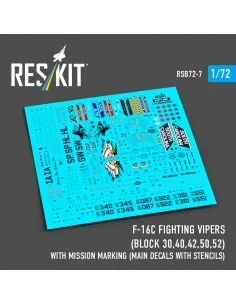 F-16C Fighting Vipers (Block 30, 40, 42, 50, 52) with mission marki...