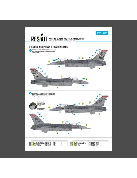 F-16C Fighting Vipers (Block 30, 40, 42, 50, 52) with mission marki...