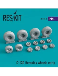 C-130 Hercules wheels set early version, 1/144 - ResKit Models RS14...
