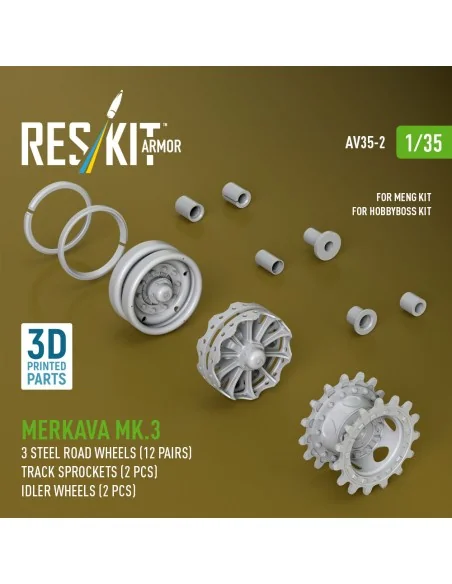Merkava Mk.3 steel road wheels (12 pairs), track sprockets (2 pcs),...