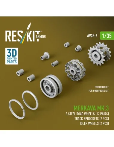 Merkava Mk.3 steel road wheels (12 pairs), track sprockets (2 pcs),...