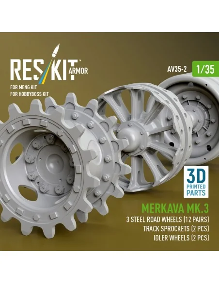 Merkava Mk.3 steel road wheels (12 pairs), track sprockets (2 pcs),...